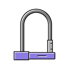 lock for safe bike color icon vector illustration