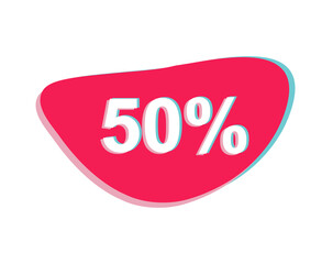 fifty percent three colors circle isolated