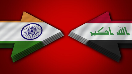 Iraq vs India Indian Arrow Flags – 3D Illustration