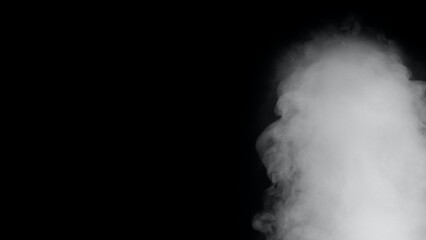 White smoke or fog isolated on black background.