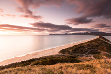 Bruny Island Neck View of the isthmus connecting the North and South of Bruny Island, southern...