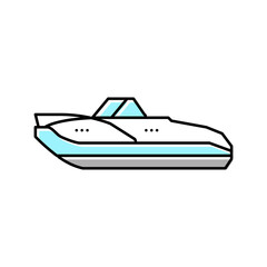 cuddy cabins boat color icon vector illustration