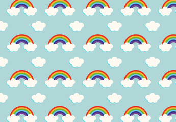 Regenbogen und Wolken Muster