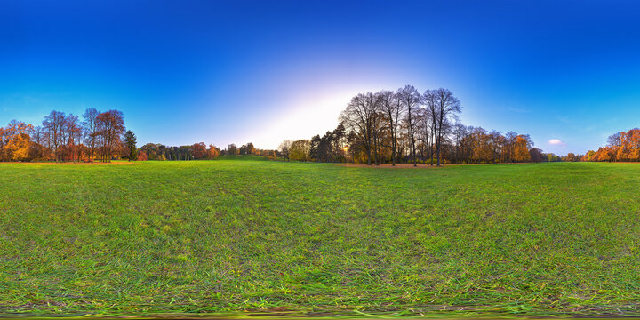 city park meadow autumn vr enviroment equirectangular