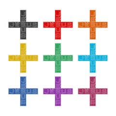 Jesus cross icon or logo, color set