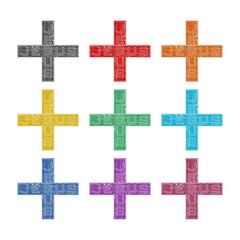 Fototapeta na wymiar Jesus cross icon or logo, color set