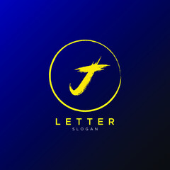 Fototapeta na wymiar Simple Elegant Initial Letter Type J Logo Sign Symbol Icon