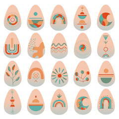 Easter eggs with abstractive elements. Happy Easter! Vector illustration.