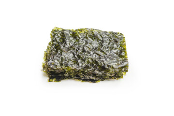 Tasty nori seaweed isolated on white.