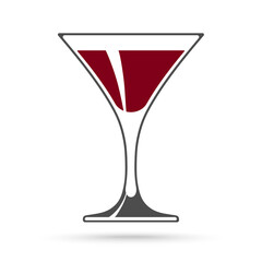 Martini glass icon isolated on white background. Vector illustration.