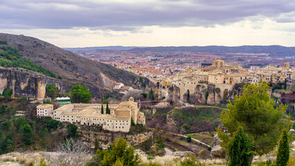 Fototapeta na wymiar General view of the medieval city of Cuenca, a world heritage site, Spain.