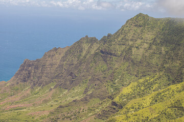 Obraz premium Panoramic top view from Napili valley in Kauai, Hawai