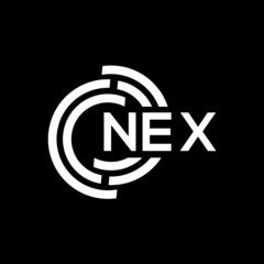 NEX letter logo design on black background.NEX creative initials letter logo concept.NEX vector letter design.