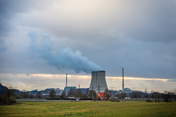 Last nuclear power plant nuclear power plant Isar 2 in Germany near Landshut Bavaria