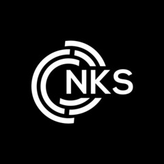 NKS letter logo design on black background.NKS creative initials letter logo concept.NKS vector letter design.