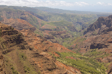 Panocamic landscape from waimea canyon in Kauai, Hawai