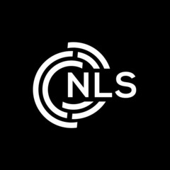 NLS letter logo design on black background.NLS creative initials letter logo concept.NLS vector letter design.