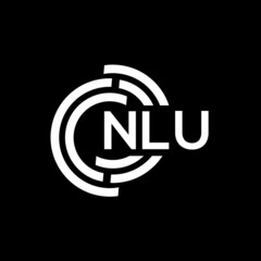 NLU letter logo design on black background.NLU creative initials letter logo concept.NLU vector letter design.