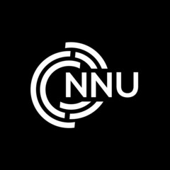 NNU letter logo design on black background.NNU creative initials letter logo concept.NNU vector letter design.
