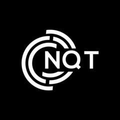 Obraz premium NQT letter logo design on black background.NQT creative initials letter logo concept.NQT vector letter design.