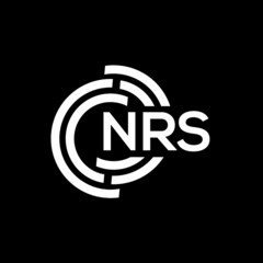 NRS letter logo design on black background.NRS creative initials letter logo concept.NRS vector letter design.