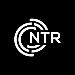 NTR letter logo design on black background.NTR creative initials letter logo concept.NTR vector letter design.