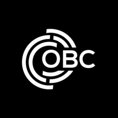OBC letter logo design on black background.OBC creative initials letter logo concept.OBC vector letter design.