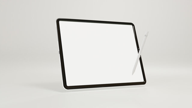 Ipad Mockup Black Theme Psd With Pentab Screen Desk