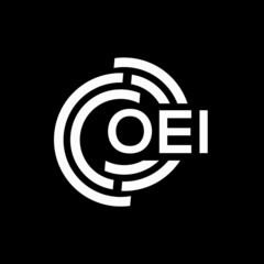 OEI letter logo design on black background. OEI creative initials letter logo concept. OEI letter design.