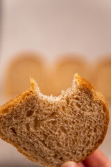 A piece of bread. 
Bread.