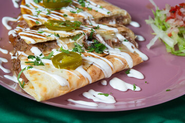 Tasty quesadillas ,Mexican street food