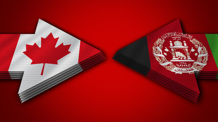 Afghanistan vs Canada Arrow Flags – 3D Illustration
