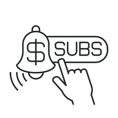 paid subscription. Line icon for web design