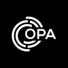 OPA letter logo design on black background. OPA creative initials letter logo concept. OPA letter design.