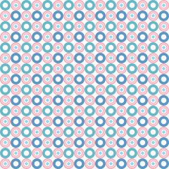 seamless pattern with circles in sweet blue and pink pastel color 