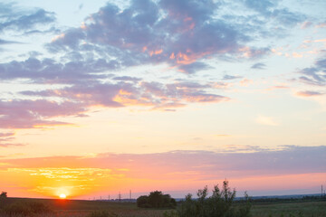 Fototapeta na wymiar colorful sunset clouds copy space