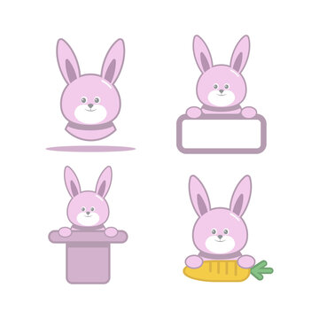set of rabbit avatar