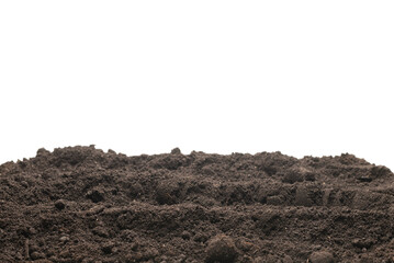 Black land for plant isolated on white background.