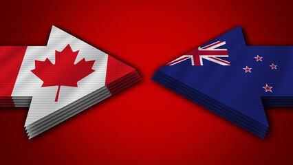 Netherlands vs Canada Arrow Flags – 3D Illustration