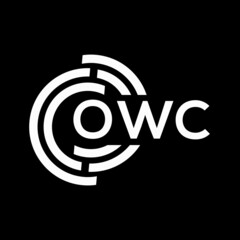 OWC letter logo design on black background. OWC creative initials letter logo concept. OWC letter design.