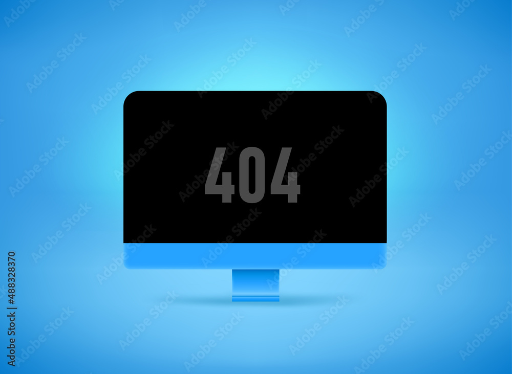 Poster Website is not available. 404 error concept. 3d vector illustration