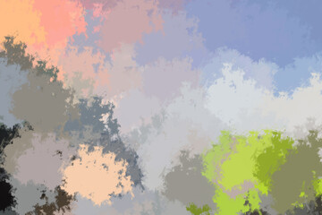 painting with dry brushes, chaotic strokes, multi-colored palette, background for the interior