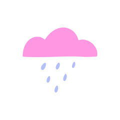 Raining cloud hand-drawn vector illustration