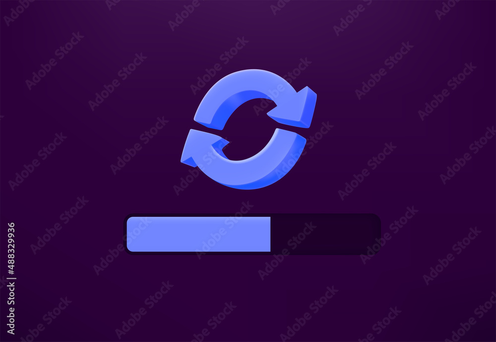 Poster loading information concept. 3d vector illustration