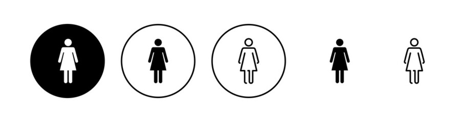 Female icons set. woman sign and symbol