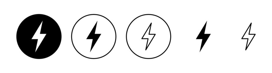 Lightning icons set. electric sign and symbol. power icon. energy sign