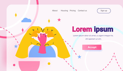 human holding hands in heart shape with child palm children care support concept horizontal copy space