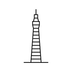 tower building line icon vector illustration