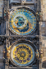Fototapeta na wymiar Prague Czech Republic - June 28, 2015: Prague Czech Republic, Astronomical Clock Tower at Prague old town square, Czechia