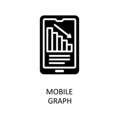 Mobile Graph Vector Solid Icon Design illustration. Banking and Payment Symbol on White background EPS 10 File